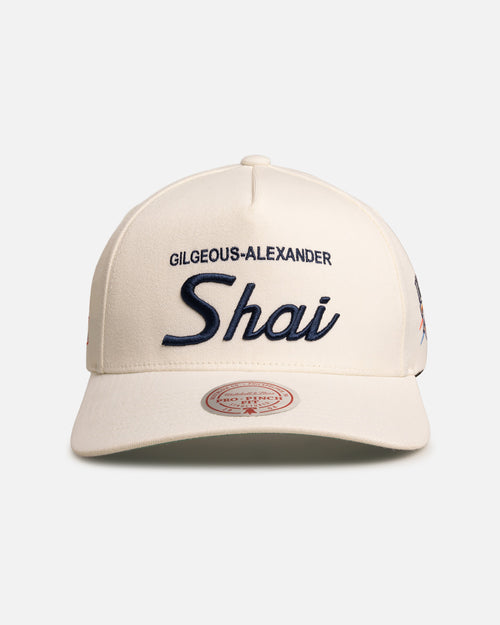 Mitchell & Ness Oklahoma City Thunder Shai Gilgeous-Alexander 'Classic' Script Pro Pinch Snapback White