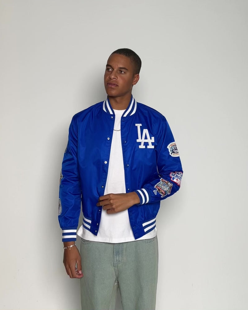 New Era Los Angeles Dodgers Nylon Varsity Jacket Bright Royal