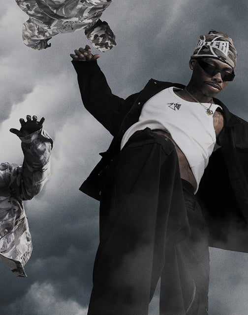 Model wearing Loiter clothing