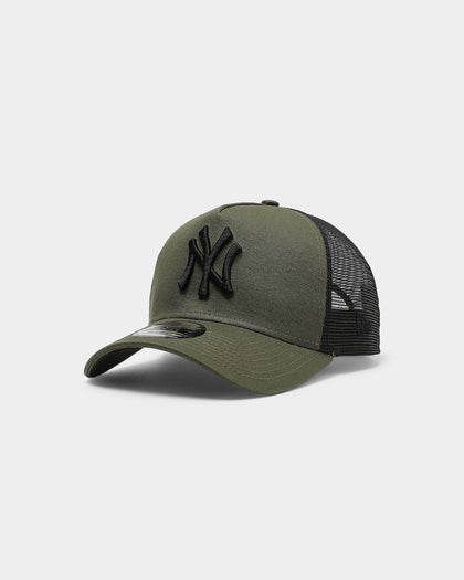 New Era New York Yankees 9FORTY A-Frame Trucker Snapback Olive/Black