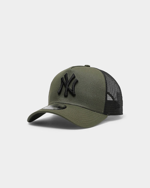 New Era New York Yankees 9FORTY A-Frame Trucker Snapback Olive/Black