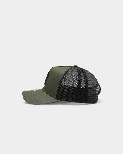 New Era New York Yankees 9FORTY A-Frame Trucker Snapback Olive/Black