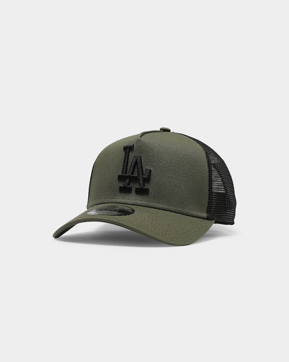 New Era Los Angeles Dodgers 9FORTY A-Frame Trucker Snapback Olive/Black