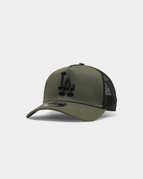 New Era Los Angeles Dodgers 9FORTY A-Frame Trucker Snapback Olive/Black