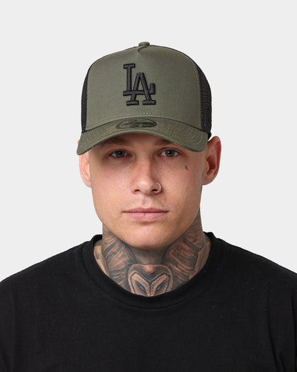 New Era Los Angeles Dodgers 9FORTY A-Frame Trucker Snapback Olive/Black