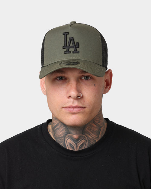 New Era Los Angeles Dodgers 9FORTY A-Frame Trucker Snapback Olive/Black