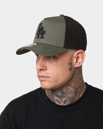New Era Los Angeles Dodgers 9FORTY A-Frame Trucker Snapback Olive/Black
