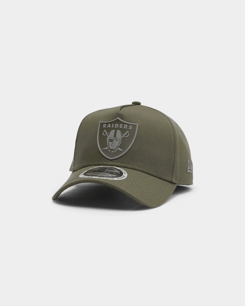 New Era Raiders 9FORTY A-Frame Reflective Logo Snapback Olive/3M