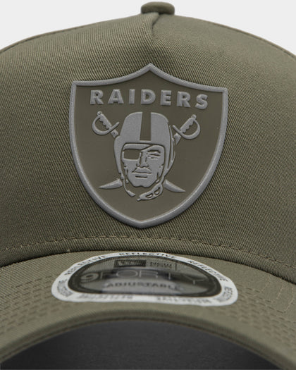New Era Raiders 9FORTY A-Frame Reflective Logo Snapback Olive/3M