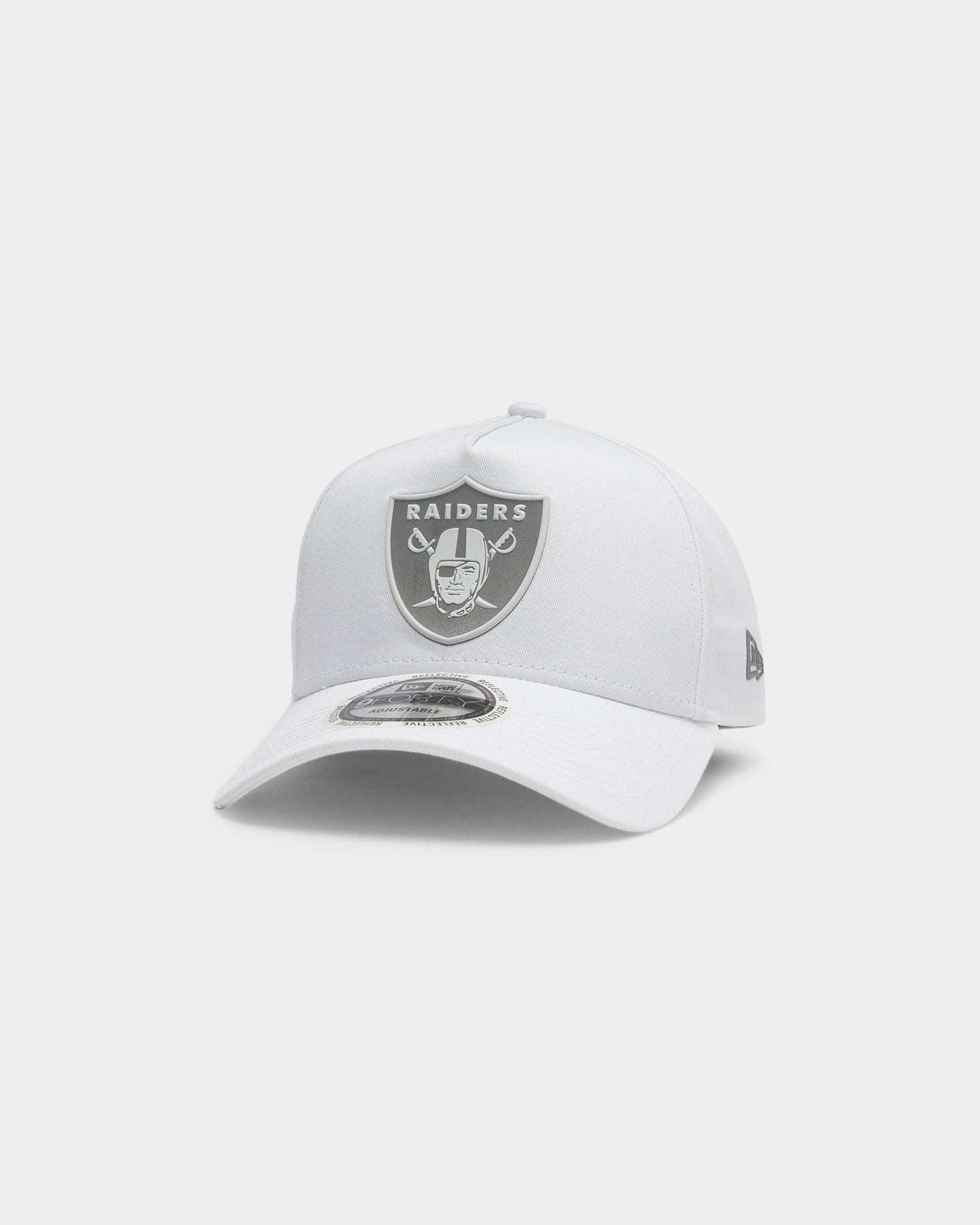 New Era Raiders 9FORTY A-Frame Reflective Logo Snapback White/3M