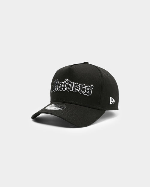 New Era Las Vegas Raiders 'Goth Script' 9FORTY K-Frame Snapback Black/White