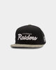 Mitchell & Ness Raiders Luxury Carp Script Snapback Black/Grey