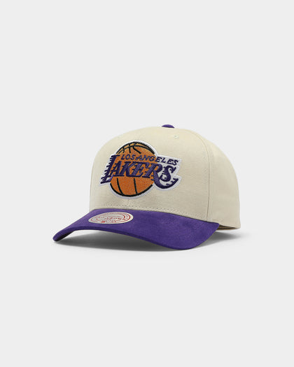 Mitchell & Ness Los Angeles Lakers Pro Crown Snapback Off White/Purple