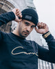 Carré Script Waffle Beanie Black