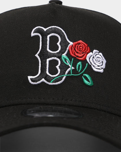 New Era Boston Red Sox 'Rose Crossover' 9FORTY A-Frame Snapback Black/White