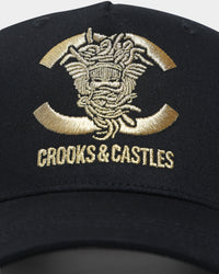 Crooks & Castles CC Medusa Lux Snapback Black/Gold