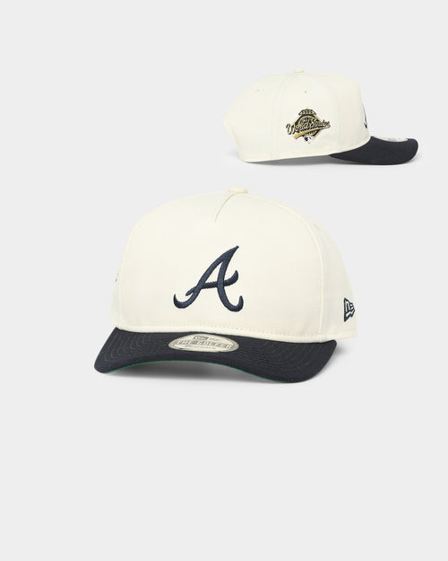 New Era Atlanta Braves 1995 'Off White World Series Side Patch' Old Golfer Snapback Chrome White