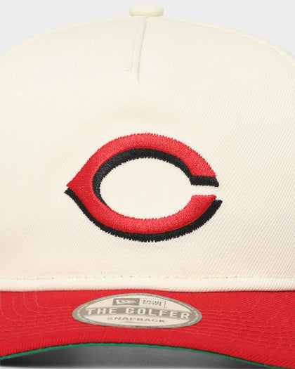 New Era Cincinnati Reds 1990 'Off White World Series Side Patch' Old Golfer Snapback Chrome White