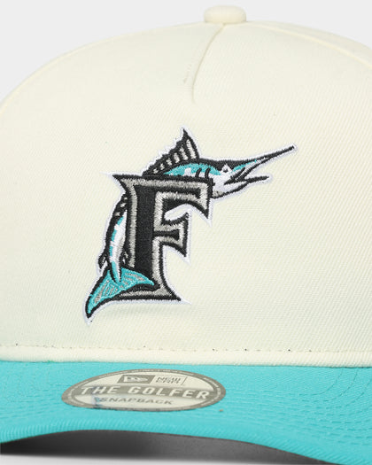 New Era Florida Marlins 1997 'Off White World Series Side Patch' Old Golfer Snapback Chrome White