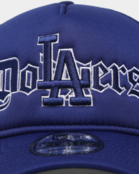 New Era Los Angeles Dodgers 'Gothic Script' Foam Front 9FORTY A-Frame Trucker Snapback Original Team Colours