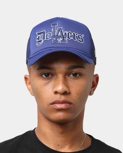 New Era Los Angeles Dodgers 'Gothic Script' Foam Front 9FORTY A-Frame Trucker Snapback Original Team Colours