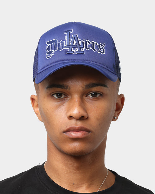 New Era Los Angeles Dodgers 'Gothic Script' Foam Front 9FORTY A-Frame Trucker Snapback Original Team Colours