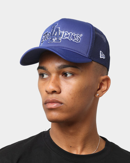 New Era Los Angeles Dodgers 'Gothic Script' Foam Front 9FORTY A-Frame Trucker Snapback Original Team Colours