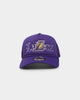 New Era Los Angeles Lakers 'Gothic Script' Foam Front 9FORTY A-Frame Trucker Snapback Original Team Colours