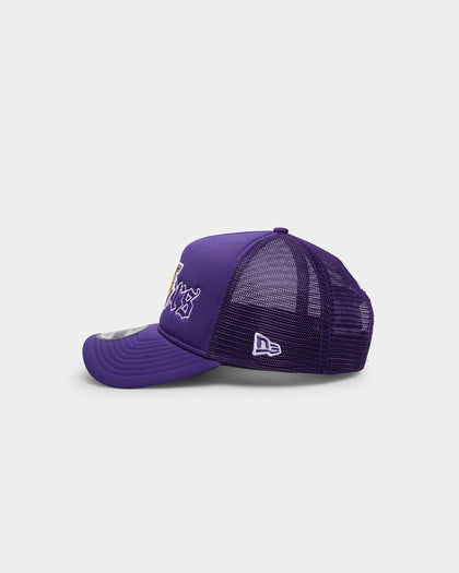 New Era Los Angeles Lakers 'Gothic Script' Foam Front 9FORTY A-Frame Trucker Snapback Original Team Colours