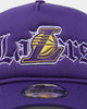 New Era Los Angeles Lakers 'Gothic Script' Foam Front 9FORTY A-Frame Trucker Snapback Original Team Colours