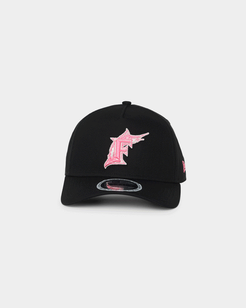 New Era Florida Marlins Neon Pink 9FORTY A-Frame Snapback Black/Neon