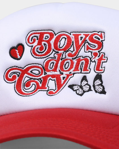 Goat Crew Boys Don't Cry Trucker Snapback White/Red