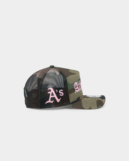 New Era Oakland Athletics "Camo Twist" 9FORTY A-Frame Trucker Snapback Camo Pink