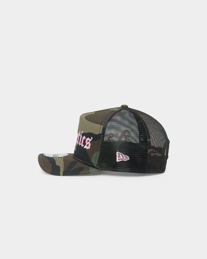 New Era Oakland Athletics "Camo Twist" 9FORTY A-Frame Trucker Snapback Camo Pink