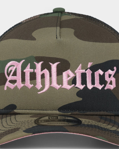 New Era Oakland Athletics "Camo Twist" 9FORTY A-Frame Trucker Snapback Camo Pink
