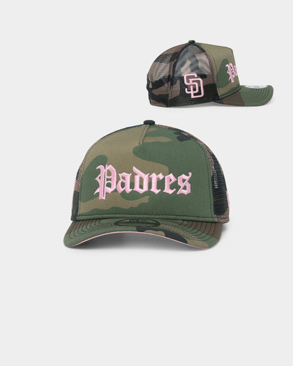 New Era San Diego Padres "Camo Twist" 9FORTY A-Frame Trucker Snapback Camo Pink
