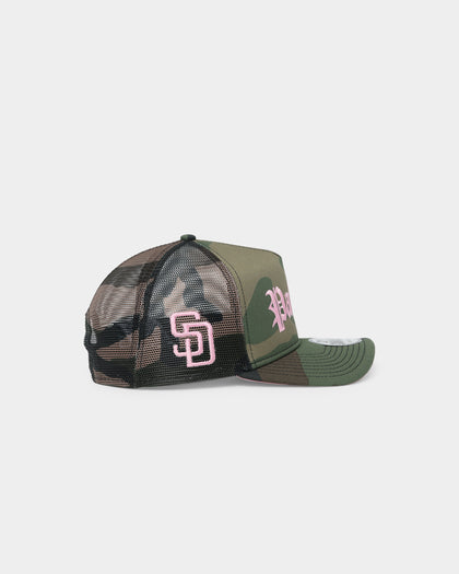 New Era San Diego Padres "Camo Twist" 9FORTY A-Frame Trucker Snapback Camo Pink
