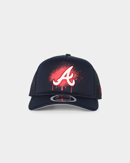 New Era Atlanta Braves 'Spray Paint Glow' 9FORTY A-Frame Trucker Snapback Original Team Colours