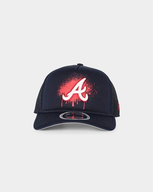 New Era Atlanta Braves 'Spray Paint Glow' 9FORTY A-Frame Trucker Snapback Original Team Colours