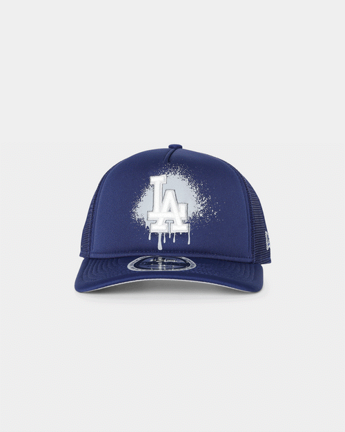 New Era Los Angeles Dodgers 'Spray Paint Glow' 9FORTY A-Frame Trucker Snapback Original Team Colours