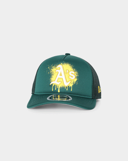 New Era Oakland Athletics 'Spray Paint Glow' 9FORTY A-Frame Trucker Snapback Original Team Colours
