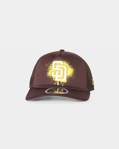New Era San Diego Padres 'Spray Paint Glow' 9FORTY A-Frame Trucker Snapback Original Team Colours