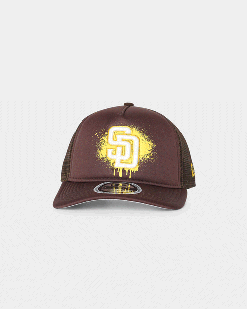 New Era San Diego Padres 'Spray Paint Glow' 9FORTY A-Frame Trucker Snapback Original Team Colours