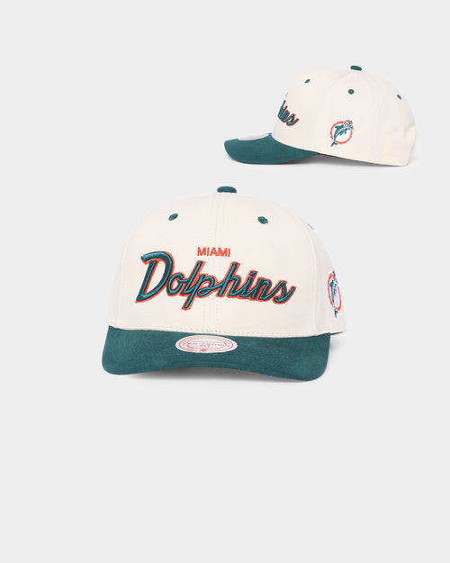 Mitchell & Ness Miami Dolphins "Cream Team Script" Pro Crown Snapback Cream