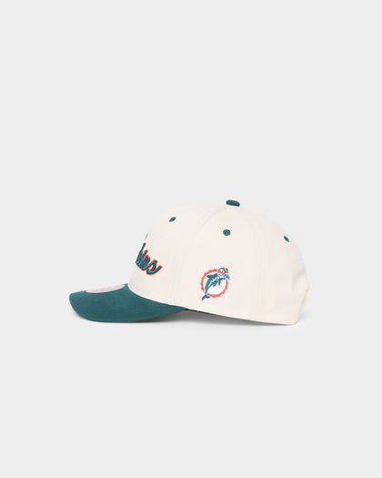 Mitchell & Ness Miami Dolphins "Cream Team Script" Pro Crown Snapback Cream