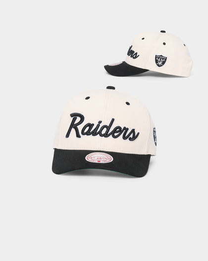 Mitchell & Ness Las Vegas Raiders "Cream Team Script" Pro Crown Snapback Cream