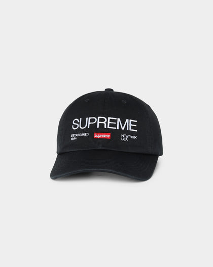 Supreme EST. 1994 6 Panel Strapback Black