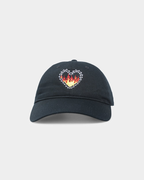 Rats Get Fat Rats Flaming Heart Strapback Black