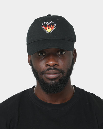 Rats Get Fat Rats Flaming Heart Strapback Black
