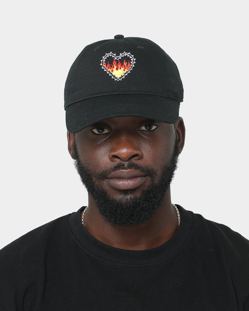 Rats Get Fat Rats Flaming Heart Strapback Black